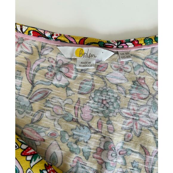 Boden Voop Cotton Tiered Dress Floral Yellow Women's Size UK 8R US 4R - Picture 10 of 12